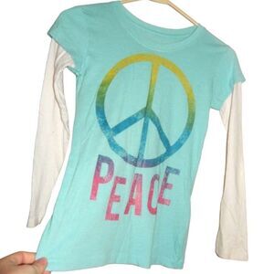 MUDD girls medium 10/12 mock layered long sleeve shirt